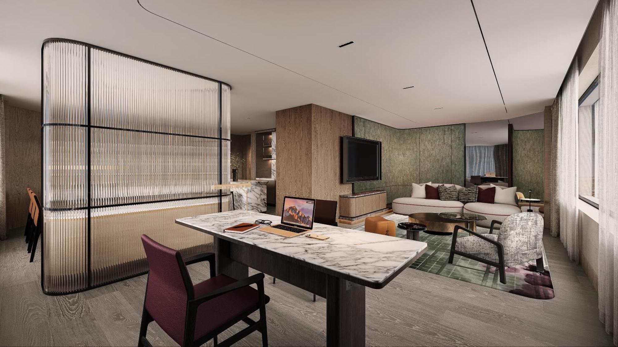 מלון Jw Marriott אוקלנד מראה חיצוני תמונה The interior of a suite at the hotel