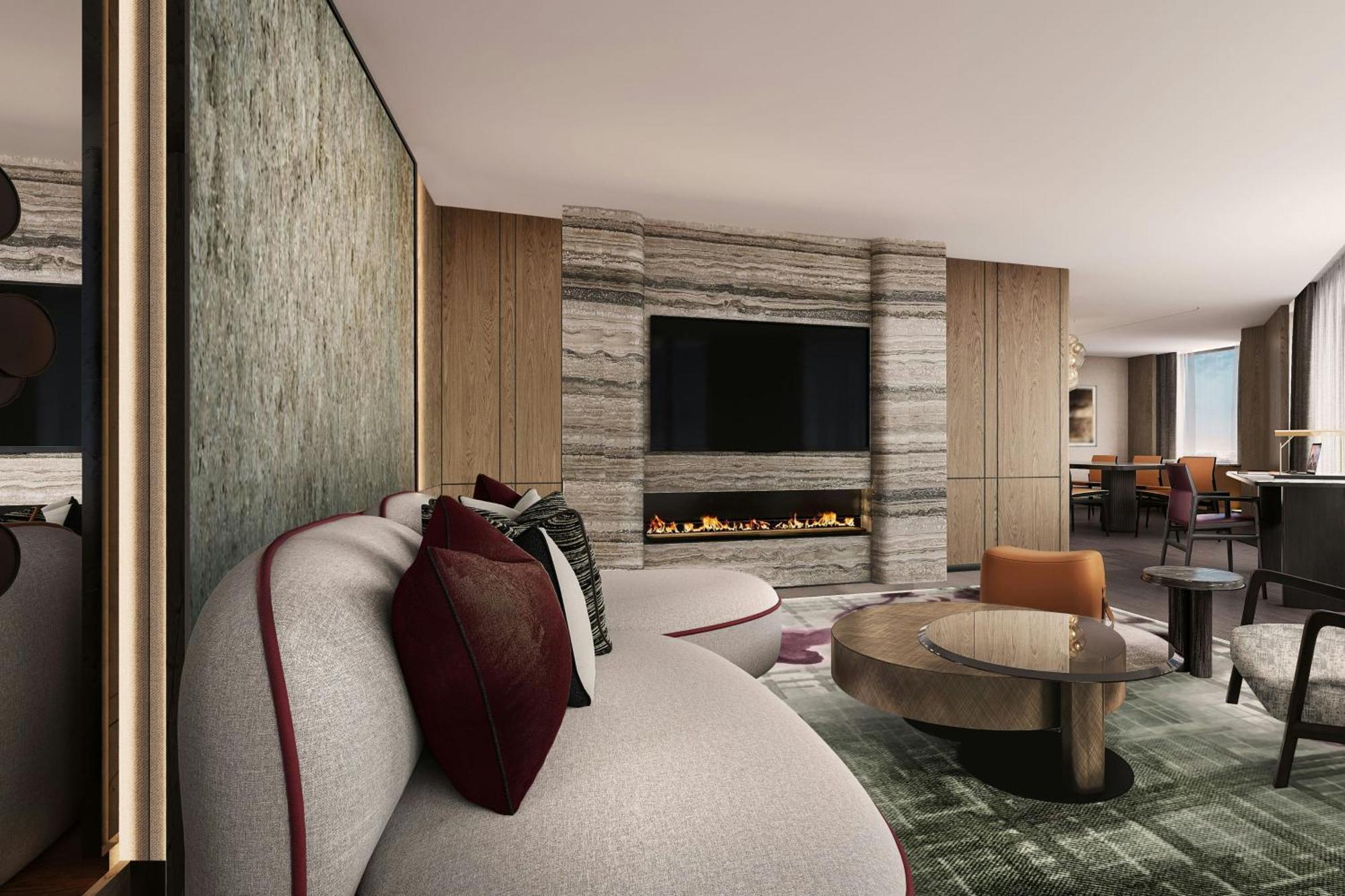 מלון Jw Marriott אוקלנד מראה חיצוני תמונה The living room of a three-bedroom apartment